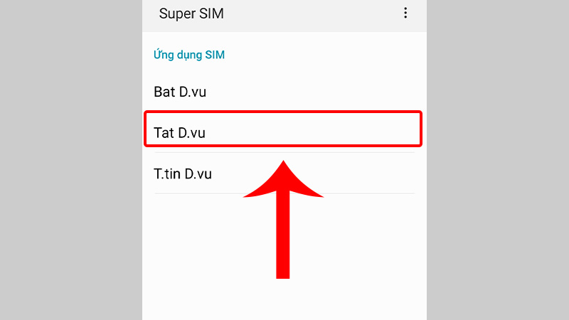 Tắt ứng dụng SIM MobiFone